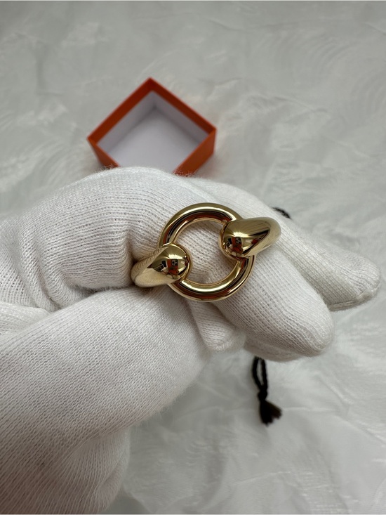 Hermes Accessories - Hermes Mors scarf 90 ring Gold Tone
